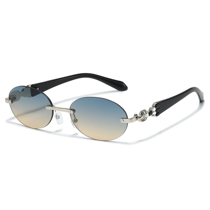 Fashion-Forward Decorative Oval Sunglasses Bowlift
