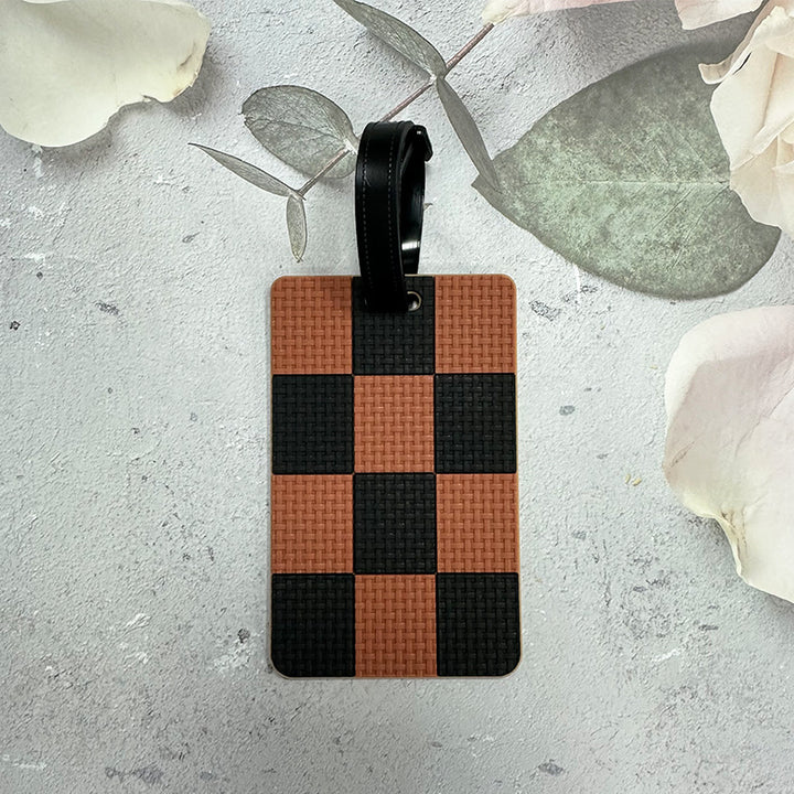 Checkerboard Pattern Luggage Tag Bowlift