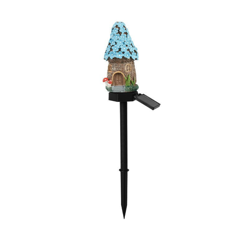 Solar Mushroom House Garden Stake Light With Rechargeable Battery Bowlift