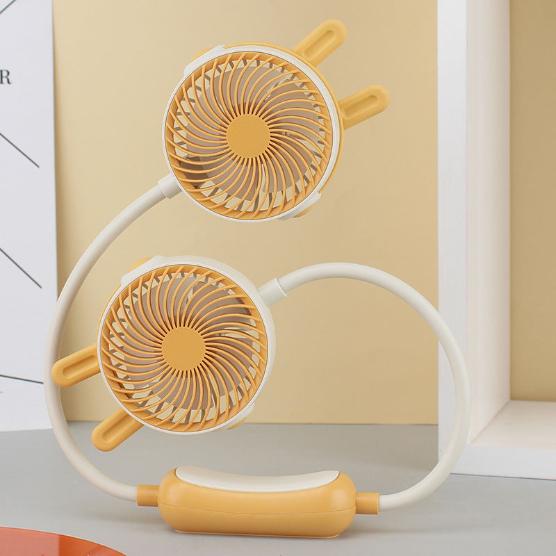 Ladies Portable Neck Fan with Dual Fan Bowlift