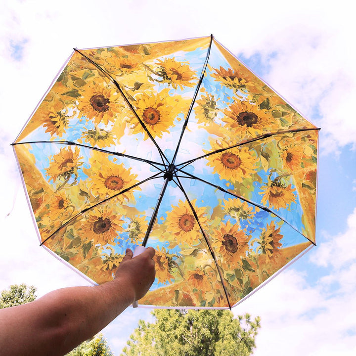 Women's collapsible umbrella with playful sunflower design Bowlift
