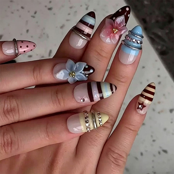 Luxury Nail Art Set with Galactic Designs Bowlift