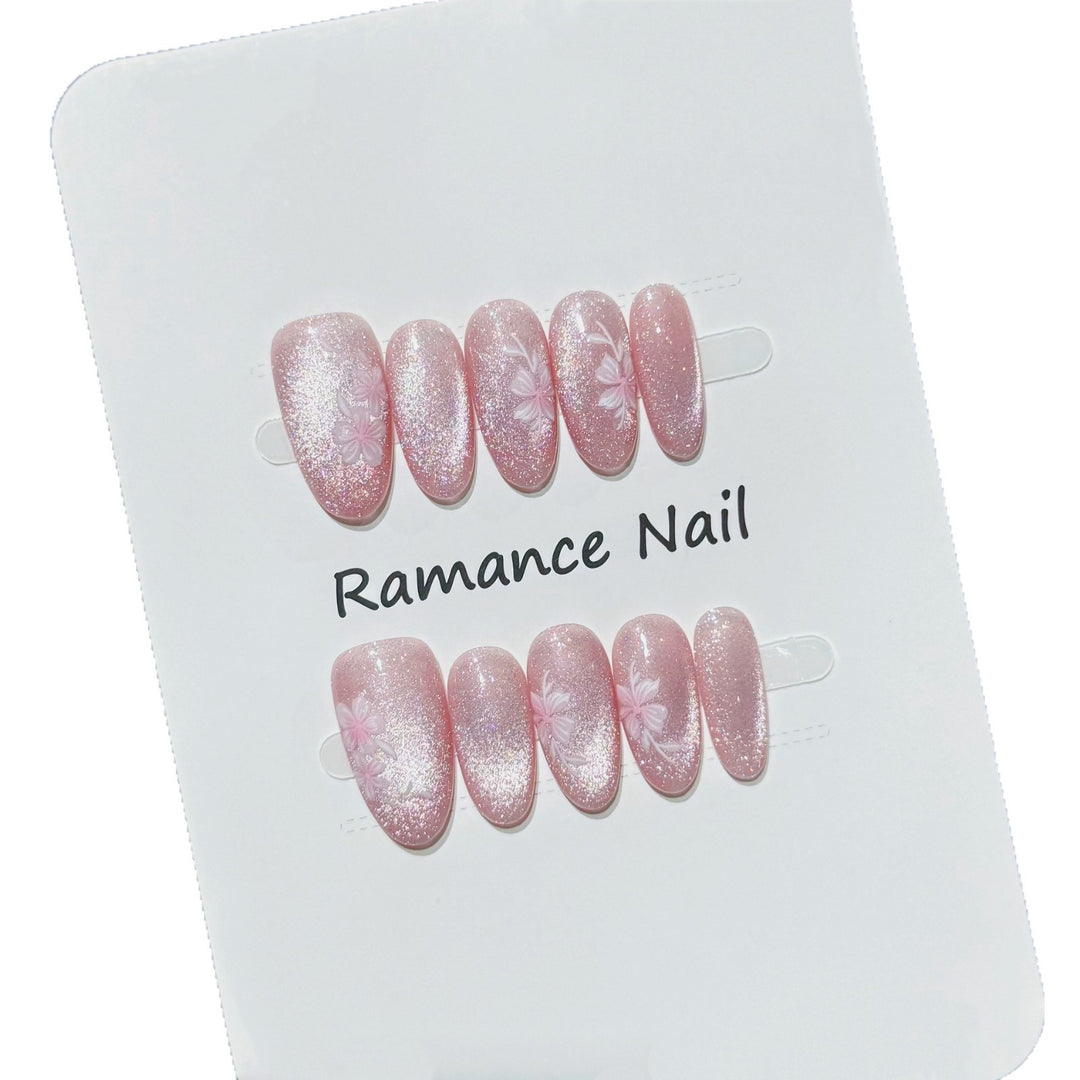 Floral Design Press-On Nail Set Bowlift