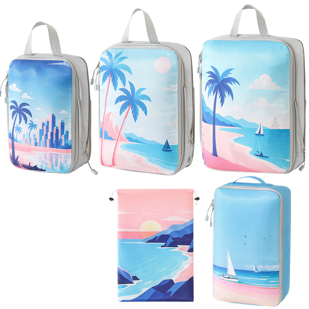 Set of travel organizers with unique nature motifs Bowlift