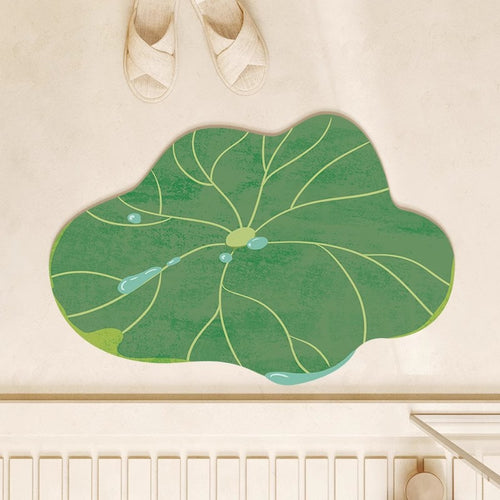 Playful Leaf-Shaped Bath Mat