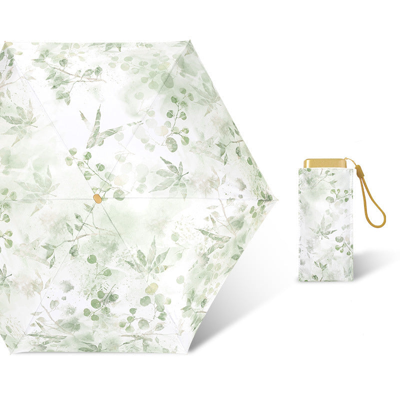 Women's compact umbrella with elegant leaf design Bowlift