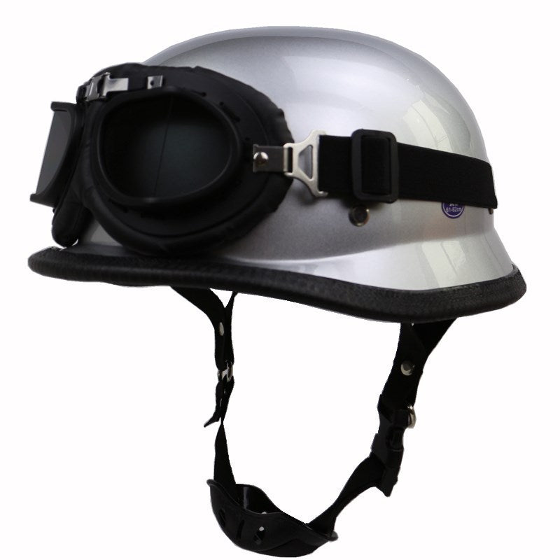 Retro Half-Helmet Motorcycle Protection with Goggles Bowlift