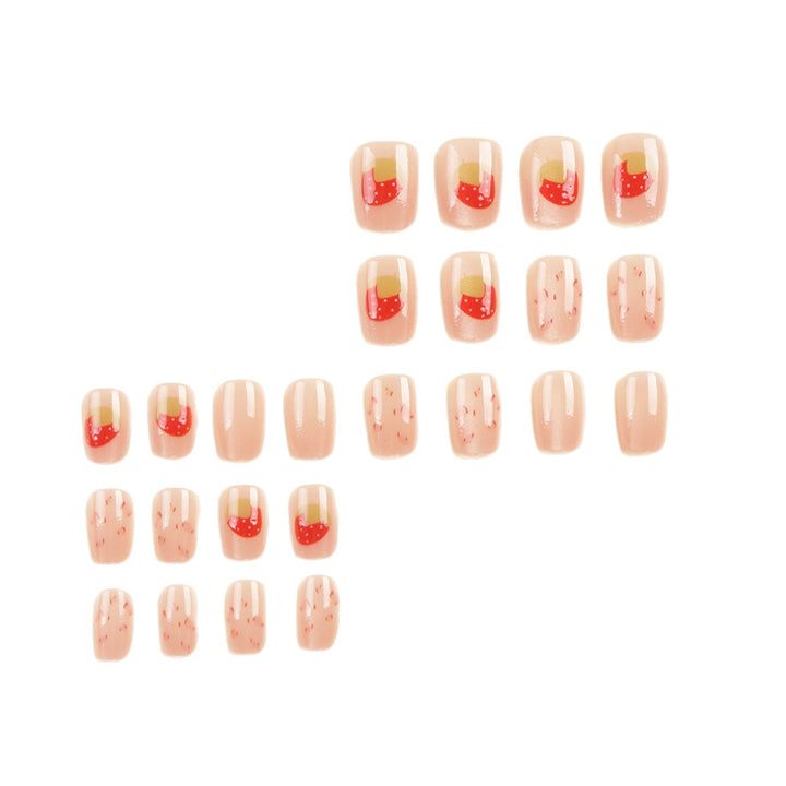 Cute Strawberry-Themed Press-On Nail Set Bowlift