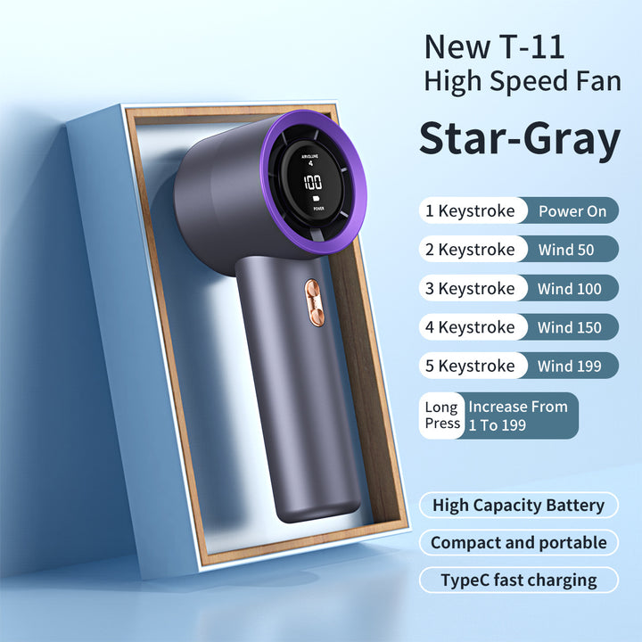 Unisex nan high performance compact rechargeable handheld fan with digital speed display Bowlift