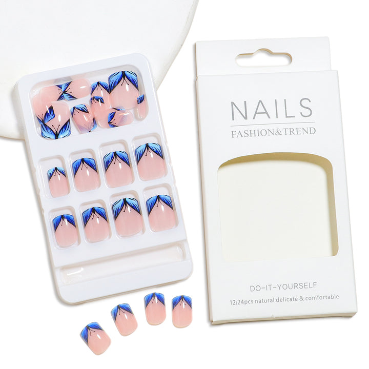 Premium Floral Design Press-On Nail Set Bowlift