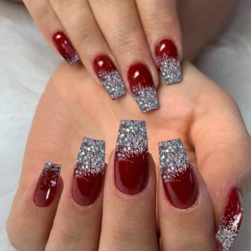 Elegant Glittery Press-On Nail Set Bowlift