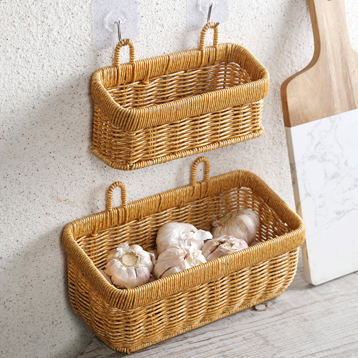 Handwoven Multi-Compartment Storage Basket Bowlift