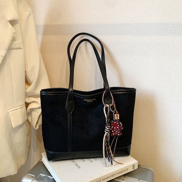 Spacious Suede Tote Bag Bowlift