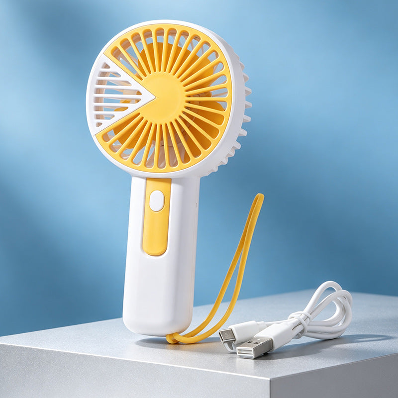 Women's Portable Mini Fan with USB Charging Function and Ergonomic Handle Bowlift