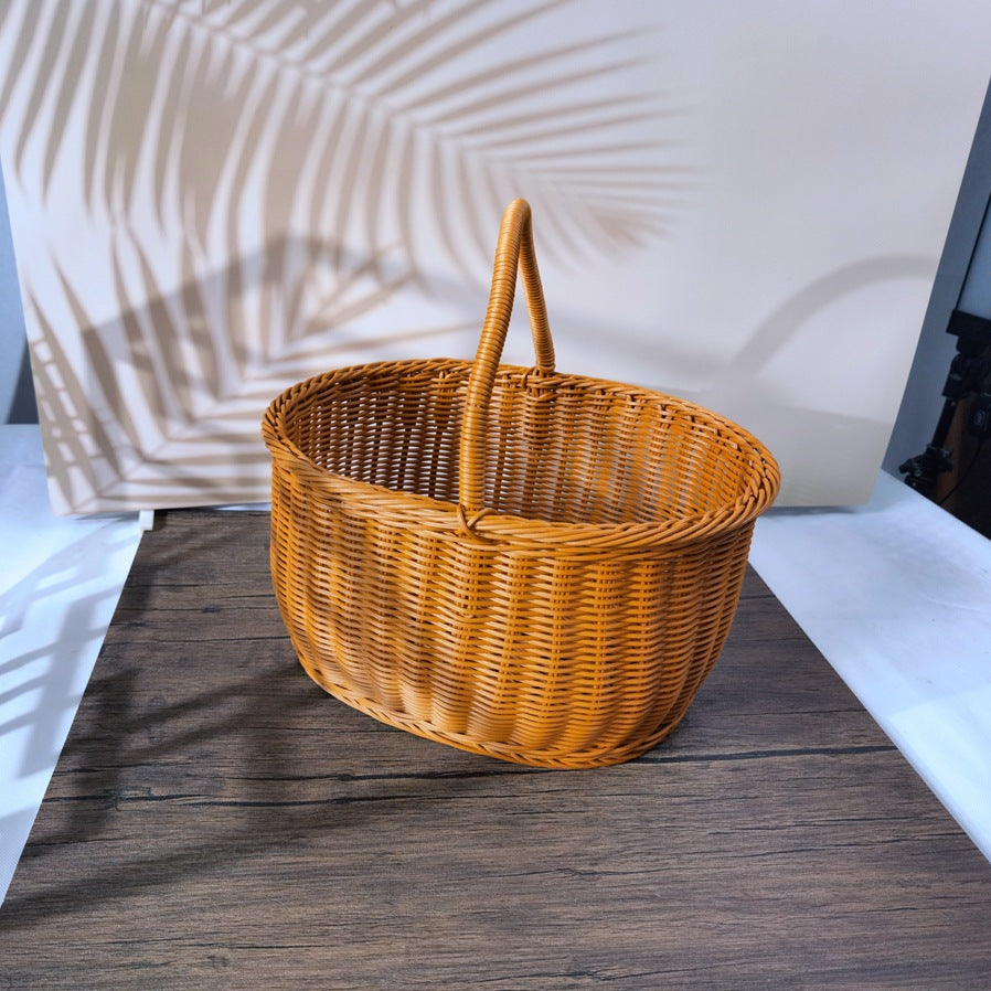 Women braided storage basket with sturdy carrying handles Bowlift