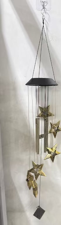 Decorative Hanging Star Wind Chime With Brass Stars And Tubular Aluminum Chimes Bowlift