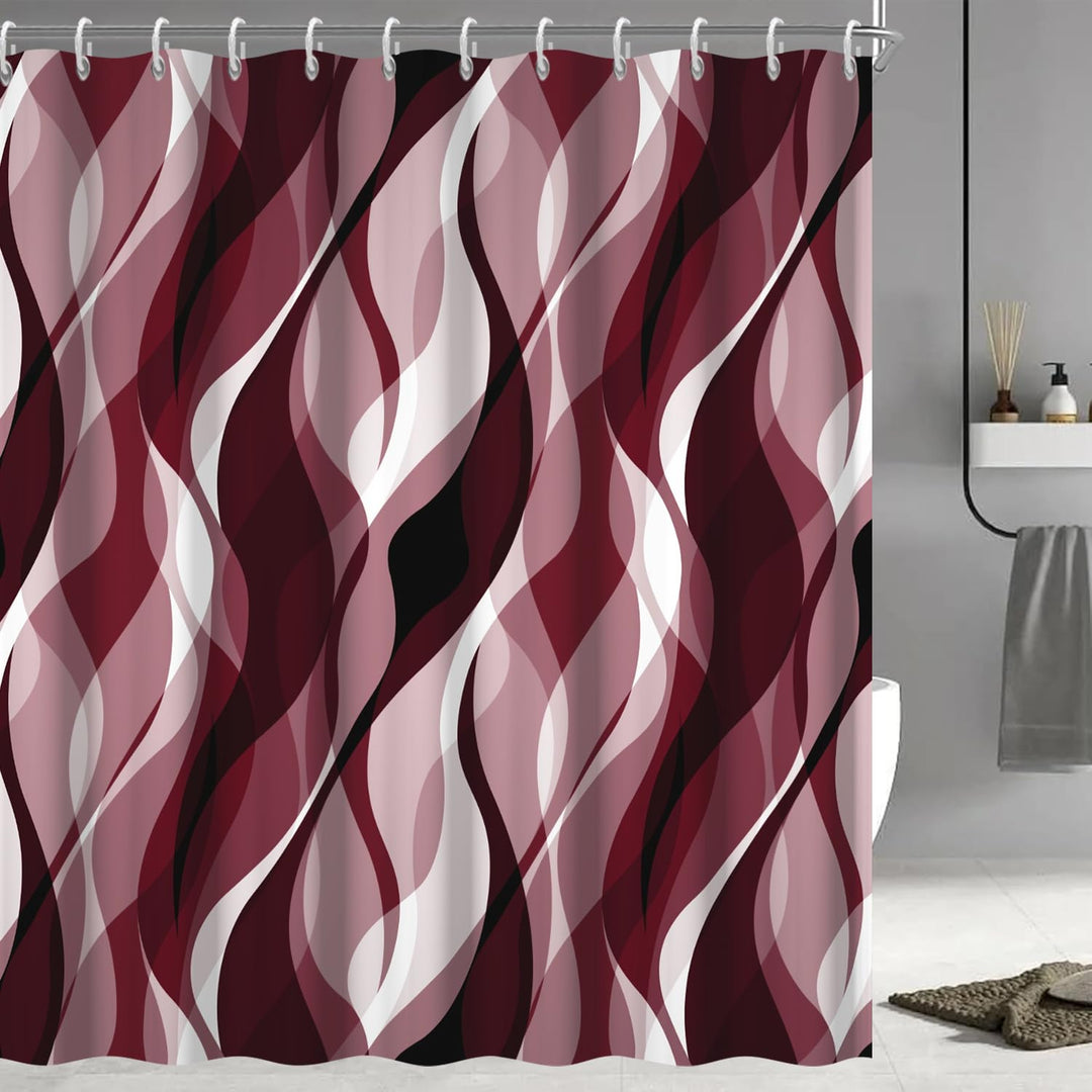 Abstract Wave Pattern Shower Curtain Bowlift