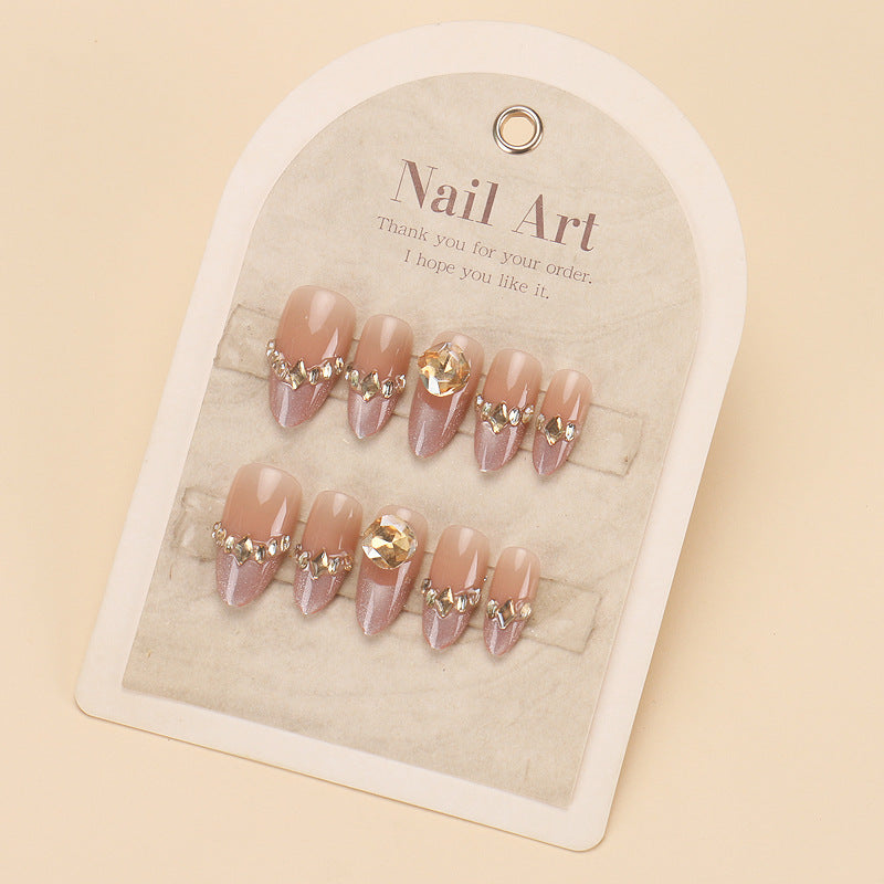Glamorous Stiletto Press-On Nail Art Set with Rhinestone Accents Bowlift