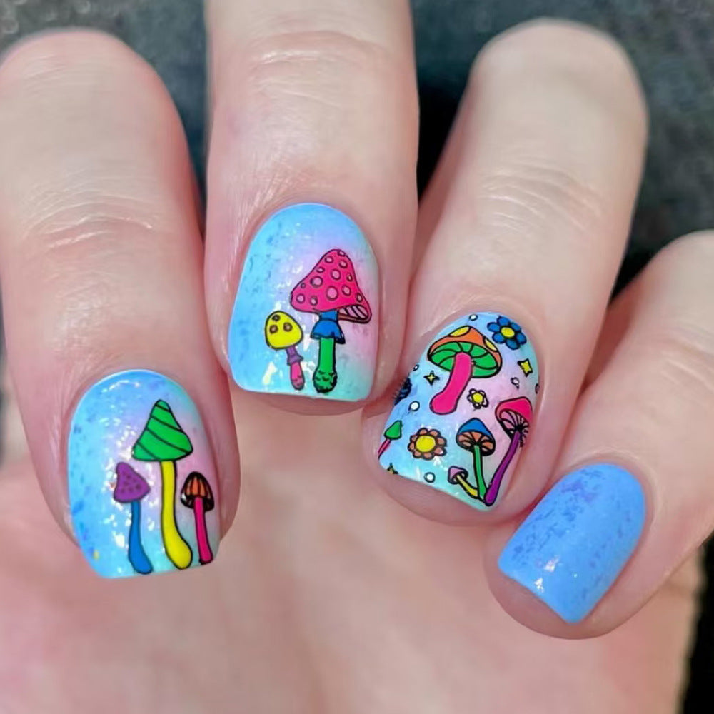 Whimsical Mushroom-Themed Press-On Nails Bowlift
