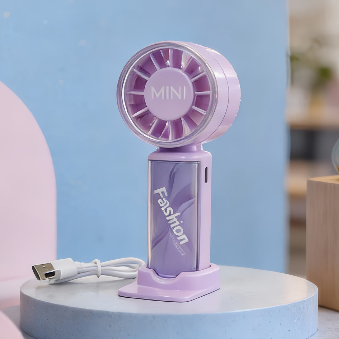 Women's Portable USB Hand Fan with Ergonomic Handle Bowlift