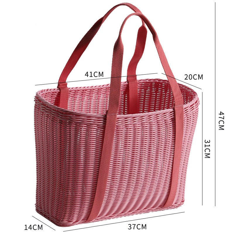 Unisex Robust braided shopping basket with comfortable fabric handles Bowlift