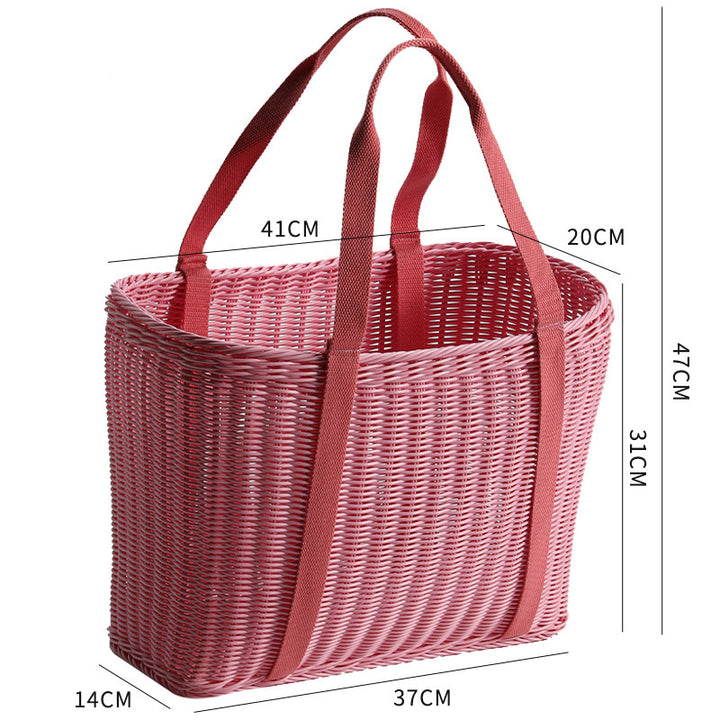 Unisex Robust braided shopping basket with comfortable fabric handles Bowlift