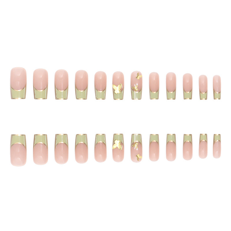 Elegant Butterfly-Detail Press-On Nails Bowlift