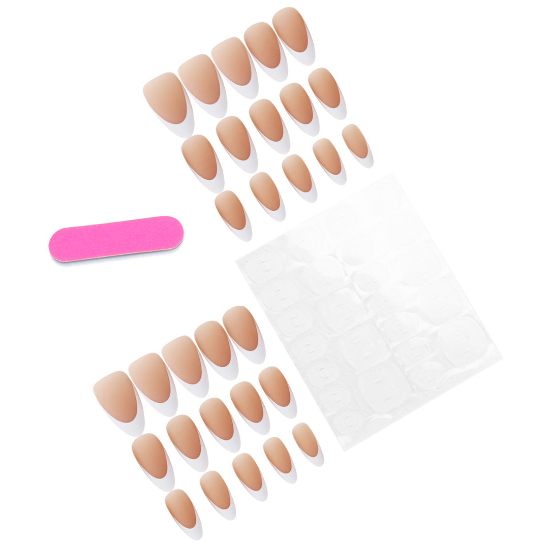 Premium French Tip Press-On Nail Set Bowlift