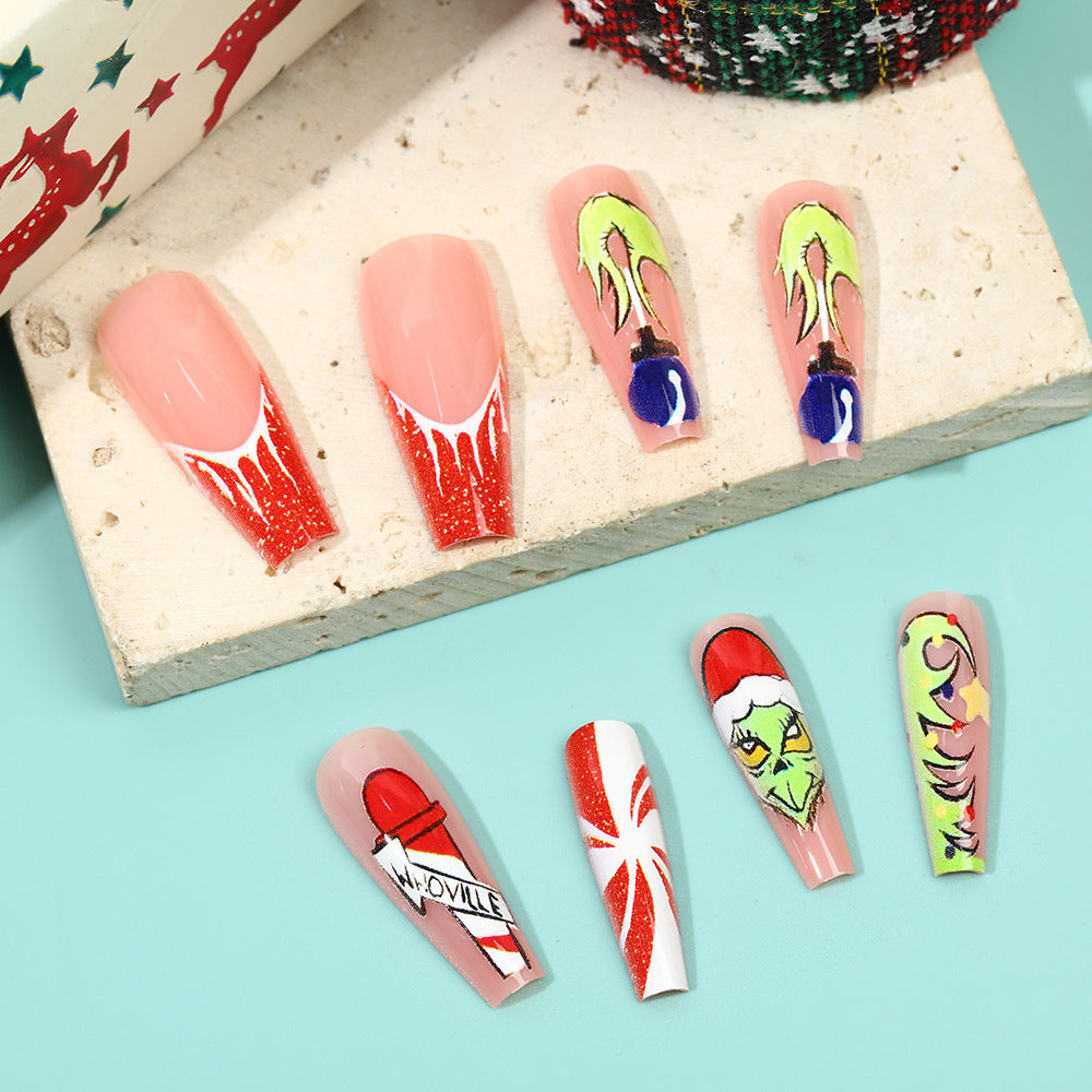 Creative Nail Art Set with Festive Christmas Motifs Bowlift