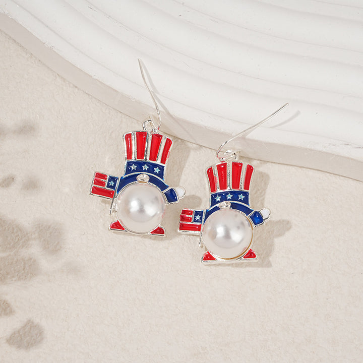 Ladies nan square crystal drop earrings with star grid and fine ear hook Bowlift