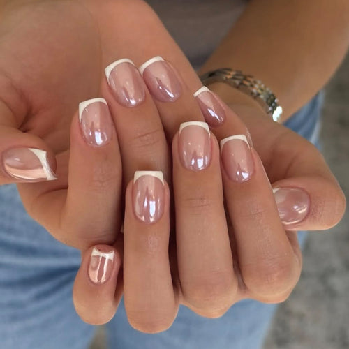 Elegant Nail Extensions with French Finish Bowlift