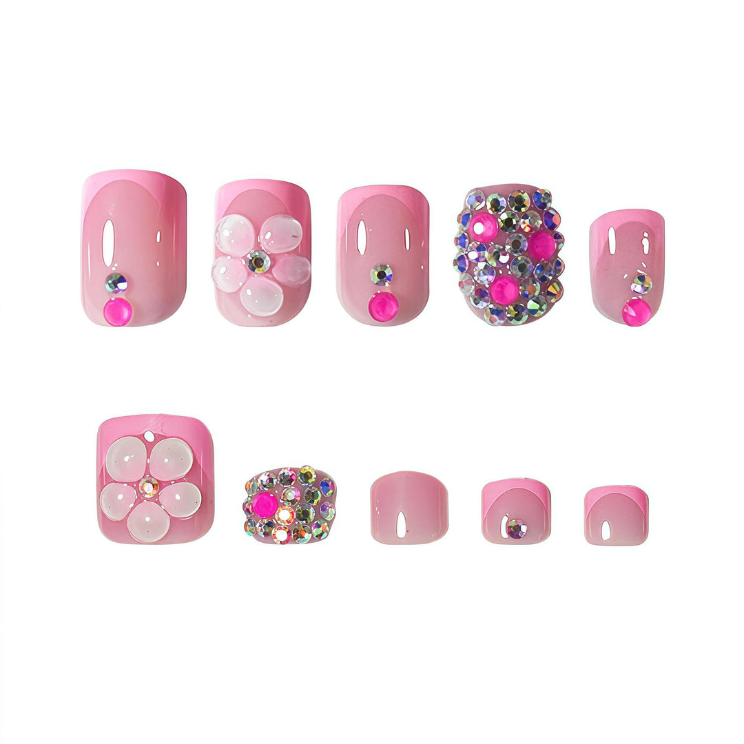 Artistic Floral Press-On Nail Set Bowlift 1787913642