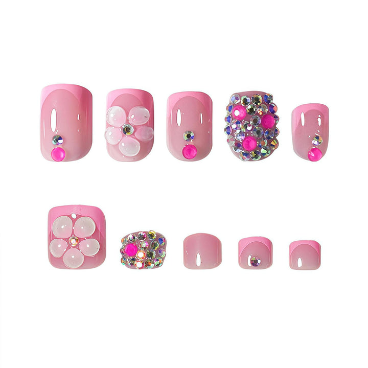 Artistic Floral Press-On Nail Set Bowlift 1787913642