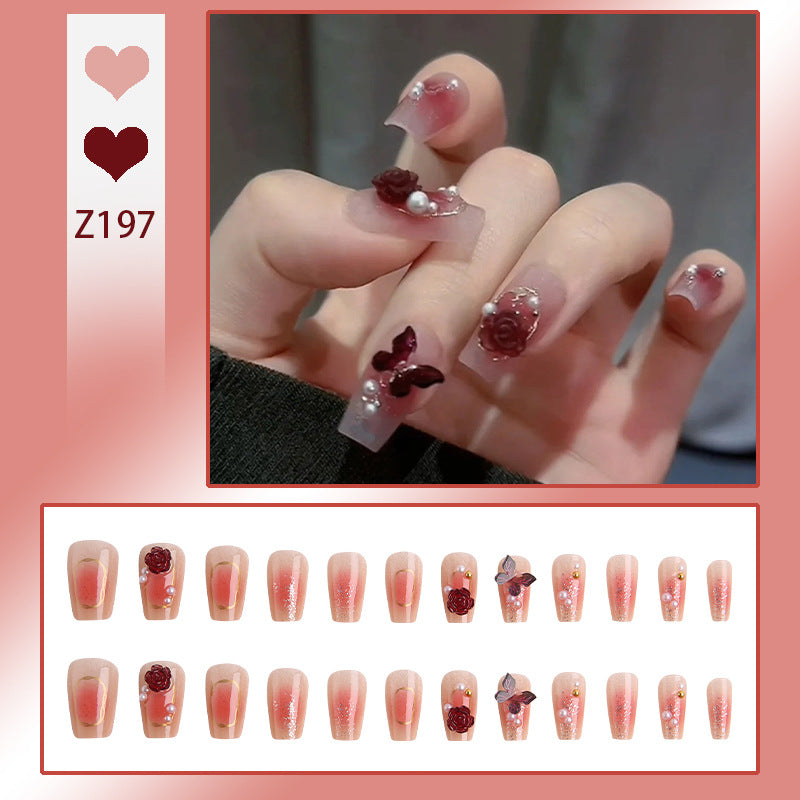 Nail art set with elegant 3D flower and butterfly decorations Bowlift