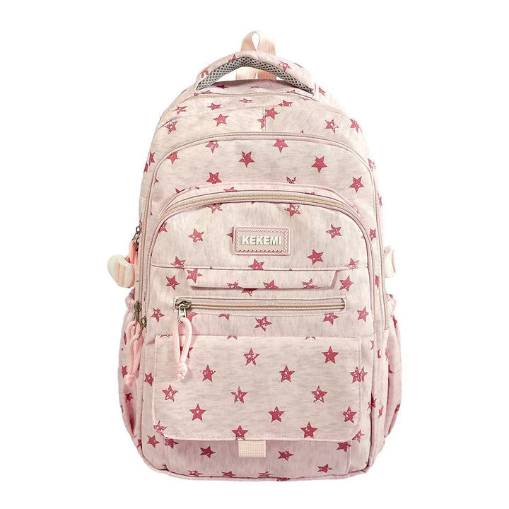Multi-Pocket Star Pattern Backpack Bowlift