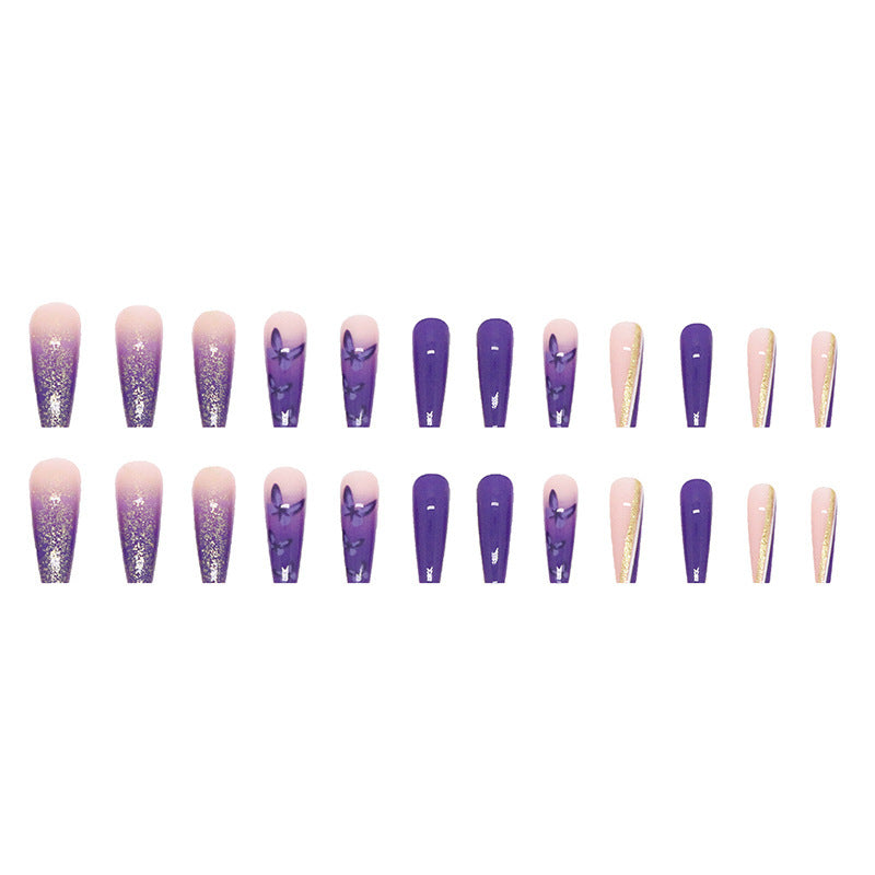 Artistic Butterfly-Embellished Press-On Nail Tips Bowlift