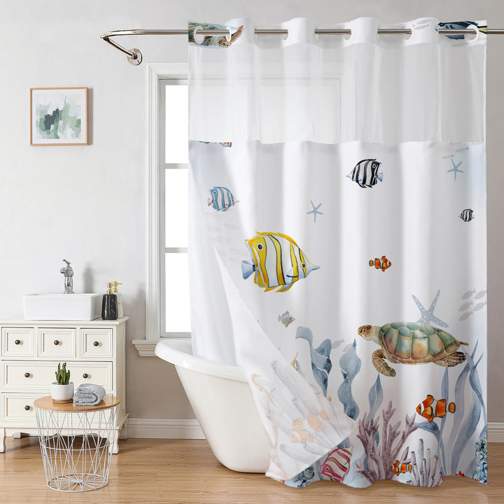Ocean-Themed Shower Curtain Bowlift