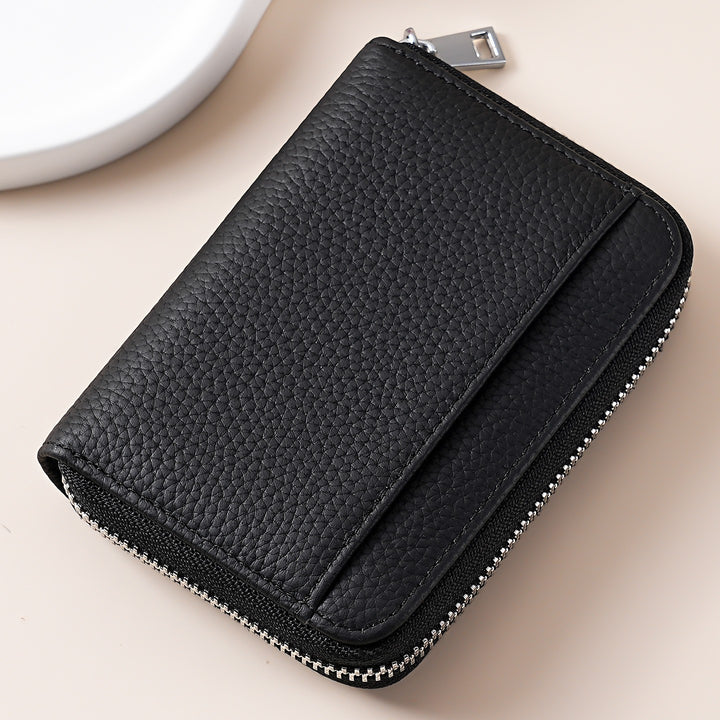 Multi-Functional Zippered Leather Wallet