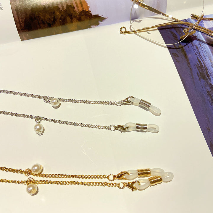 Fashionable glasses holder chain with pearl pendants Bowlift
