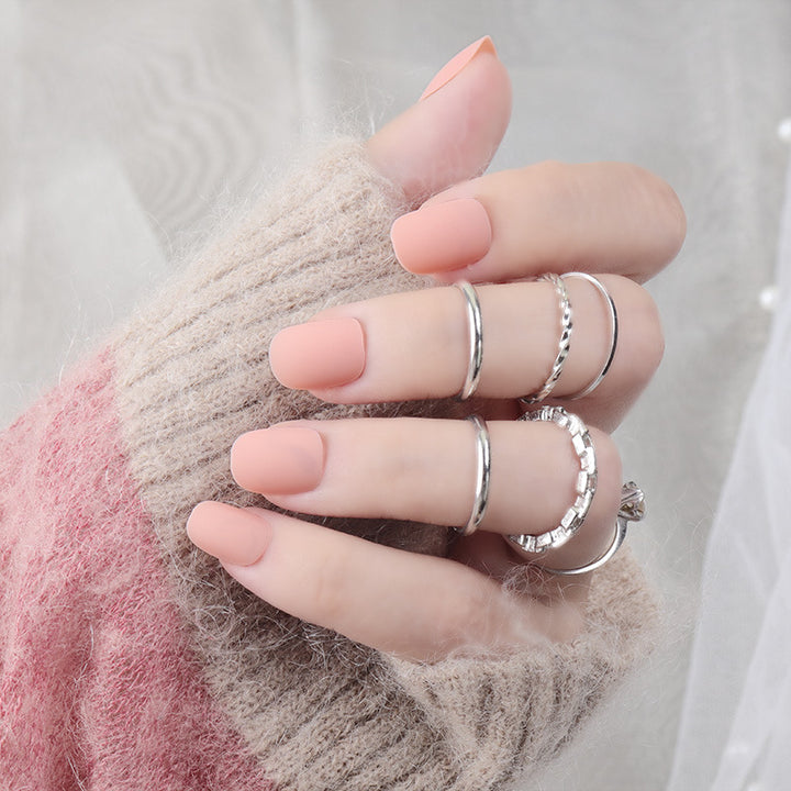 Matte Press-On Nail Set Bowlift