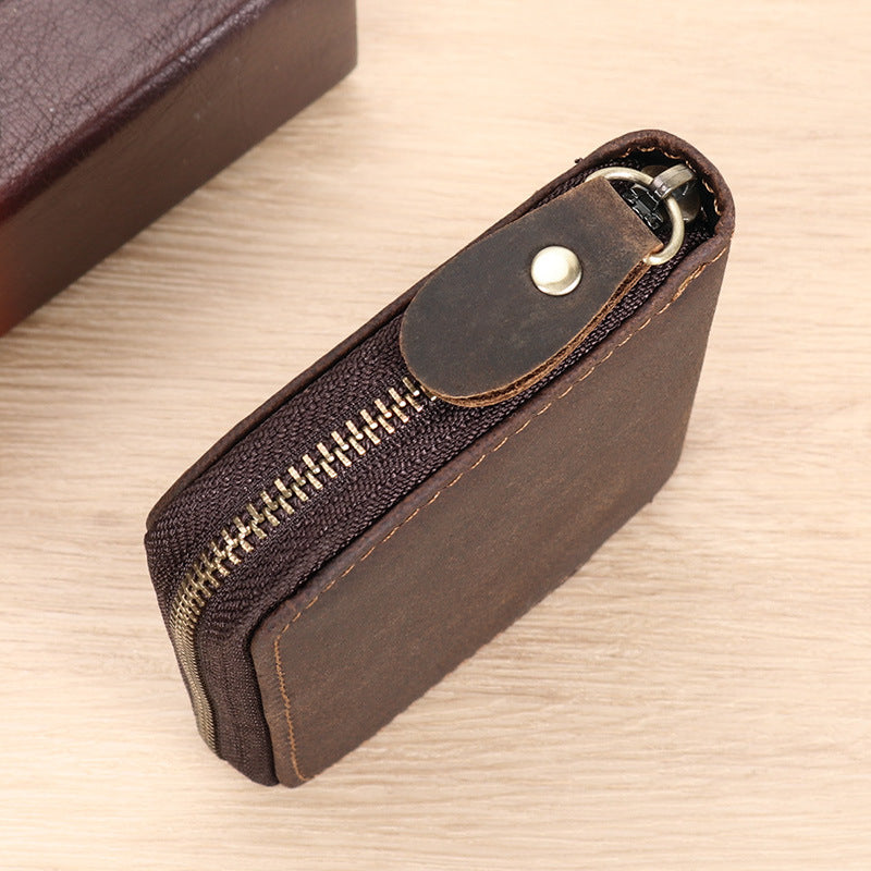 Leather Zippered Card Wallet Bowlift