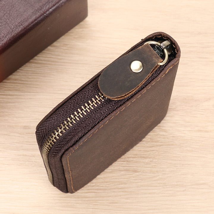 Leather Zippered Card Wallet Bowlift