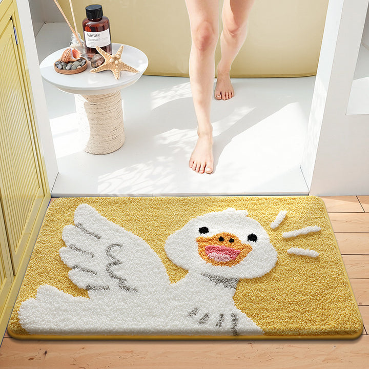 Turtle-Themed Plush Bath Mat Bowlift