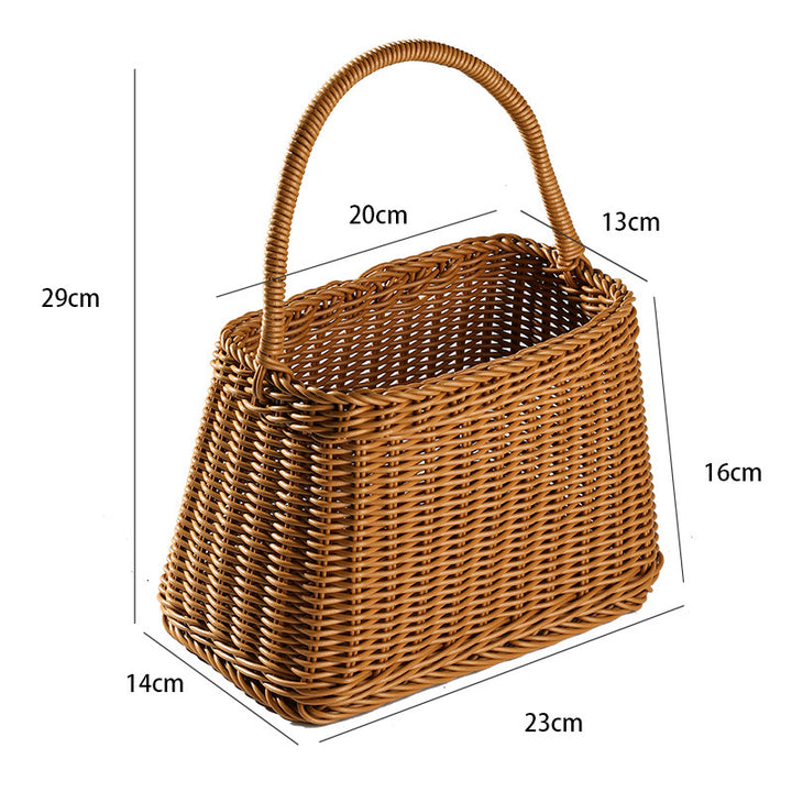 Unisex basket with ergonomic handle and natural basket weave Bowlift