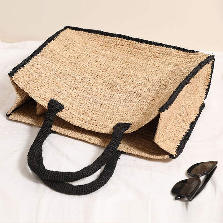 Handmade basket bag with reinforced handles Bowlift