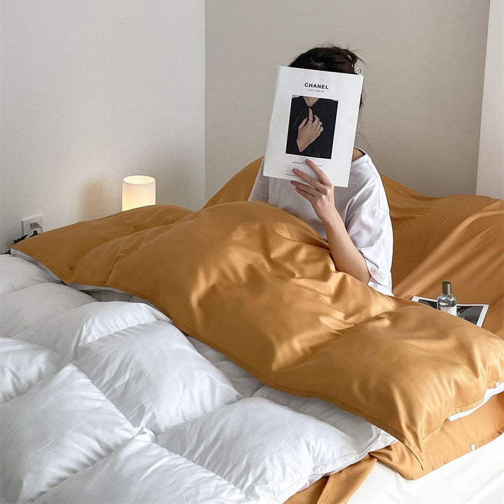 Premium microfiber bed sheet set with fitted sheet & flat sheet, wrinkle-resistant and breathable