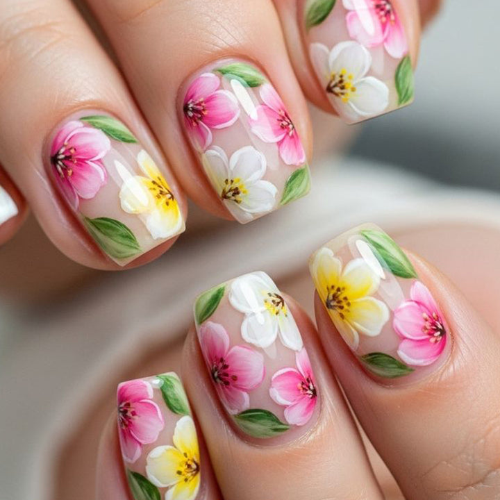 Floral-Themed 3D Nail Art Extensions Bowlift