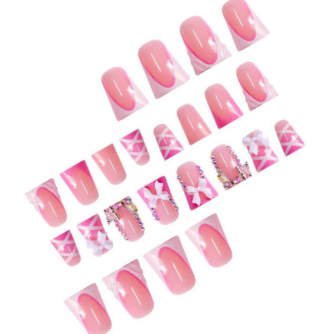 3D Floral Press-On Nail Extensions Bowlift