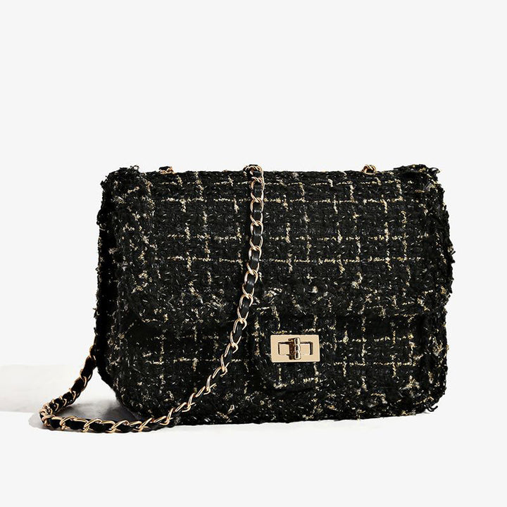 Textured Chain Strap Shoulder Bag Bowlift