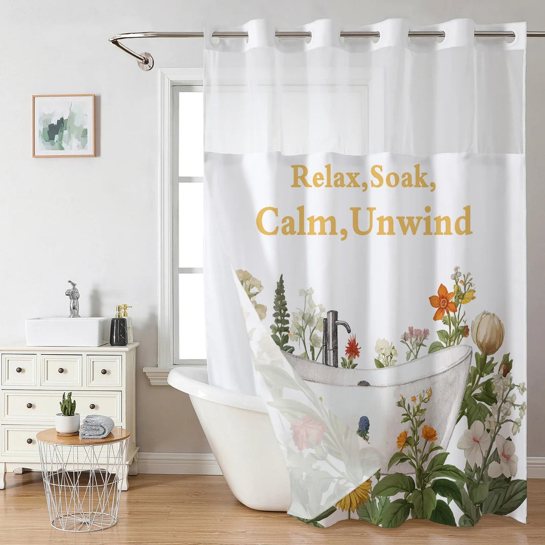 Artistic Floral Shower Curtain Bowlift